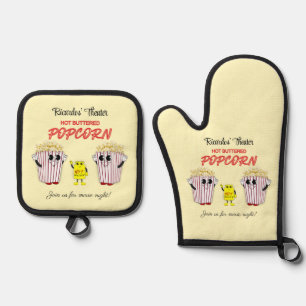 Movie Theatre Concession Stand Oven Mitt & Pot Holder Set