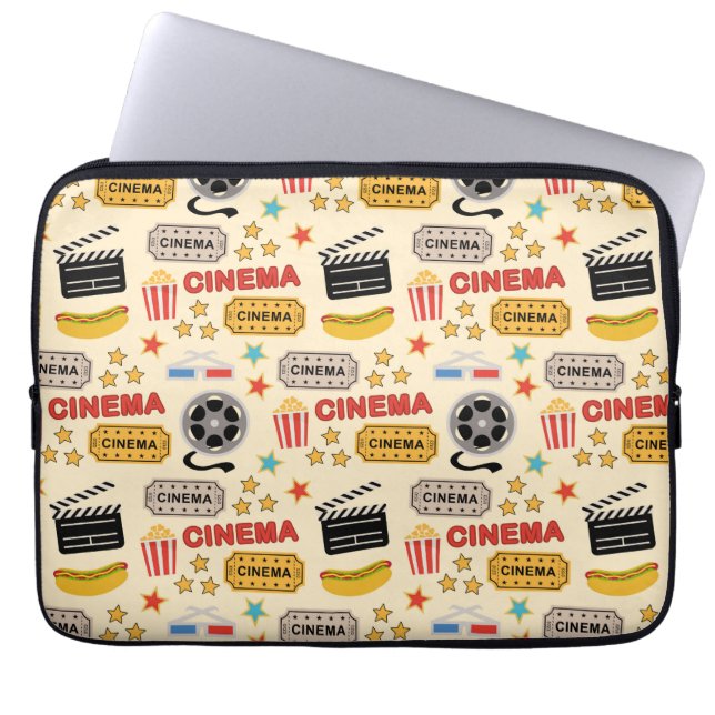Movie Theatre Fun Pattern Laptop Sleeve (Front)