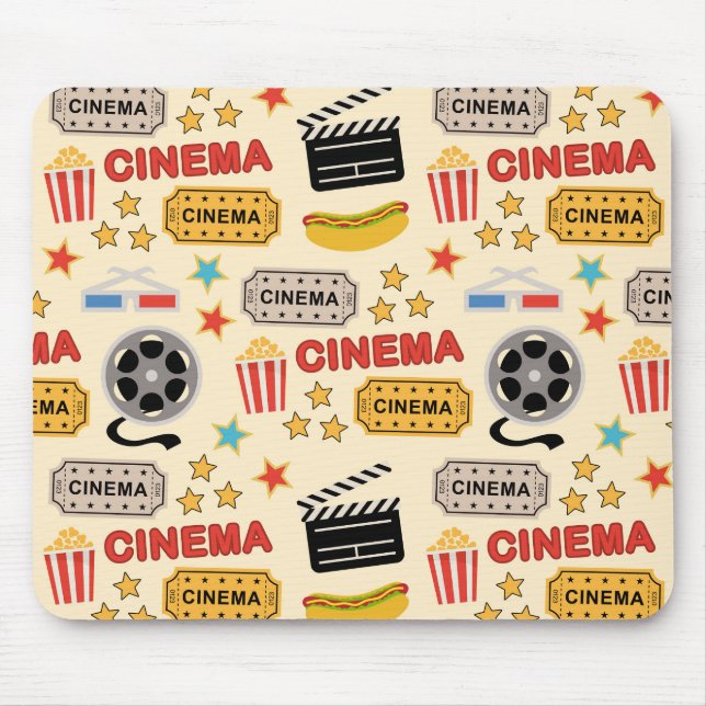Movie Theatre Fun Pattern Mouse Pad (Front)