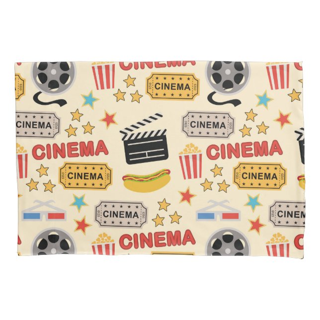 Movie Theatre Fun Pattern Pillowcase (Front-Left)