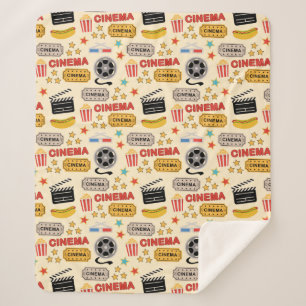 Movie Theatre Fun Pattern Sherpa Blanket