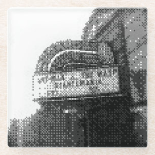 movie theatre marquee glass coaster