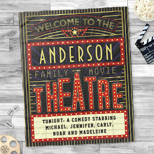 Movie Theatre Marquee Home Cinema   Custom Name Fleece Blanket