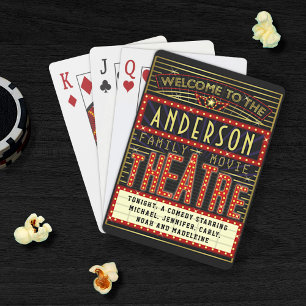 Movie Theatre Marquee Home Cinema Custom Name Playing Cards