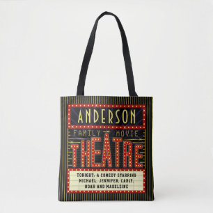 Movie Theatre Marquee Home Cinema Personalised Tote Bag