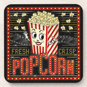 Movie Theatre Marquee Home Cinema Popcorn Custom Coaster