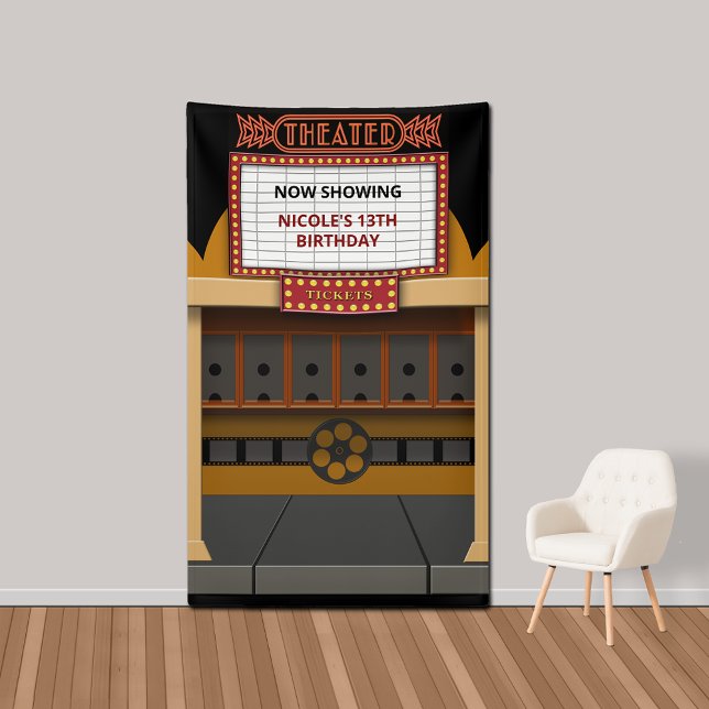 Movie Theatre Marquee Ticket Window Backdrop Banner (Creator Uploaded)