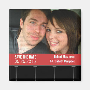Movie Theatre Photo Save the Date Magnet, Red Magnet