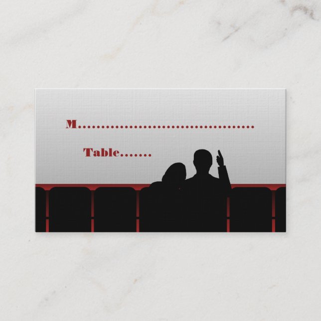 Movie Theatre Place Cards, Red Place Card (Front)