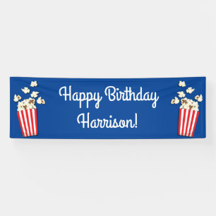 Movie Theatre Popcorn Birthday Party Banner