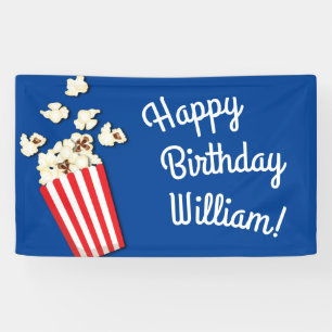 Movie Theatre Popcorn Birthday Party Banner