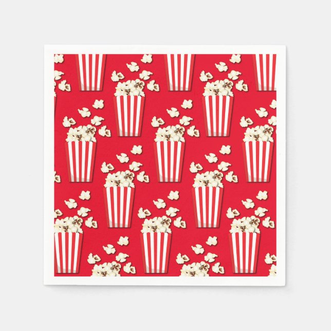 Movie Theatre Popcorn Birthday Party Napkins (Front)