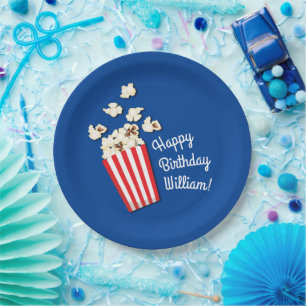 Movie Theatre Popcorn Birthday Party Paper Plate