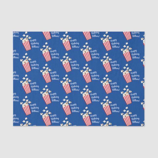 Movie Theatre Popcorn Birthday Party Tissue Paper (Front)