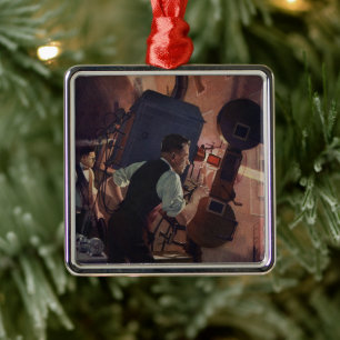 Movie Theatre Projectionist, Vintage Business Metal Tree Decoration