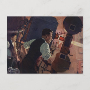 Movie Theatre Projectionist, Vintage Business Postcard