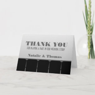 Movie Theatre Thank You Card, Grey Card