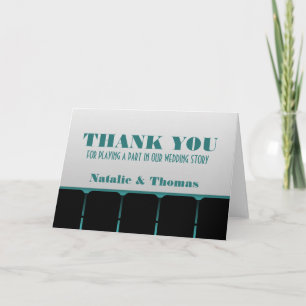 Movie Theatre Thank You Card, Teal
