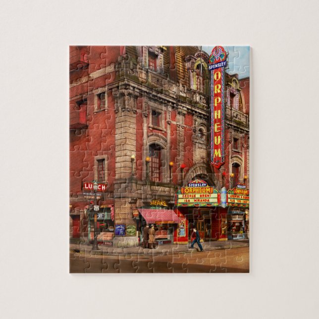 Movie Theatre - The Orpheum Theatre 1940 Jigsaw Puzzle (Vertical)
