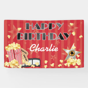 Movie Theatre Theme Birthday Banner
