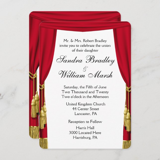 Movie  / Theatre Theme Wedding Invitation (Front/Back)