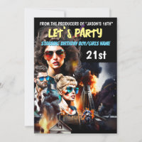 Movie theme action drama poster adults birthday