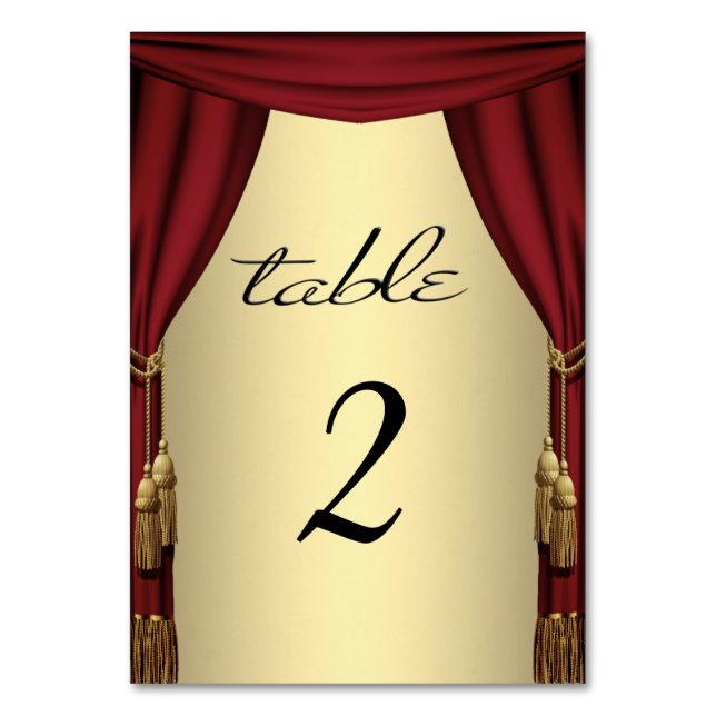 Movie Theme Gold Table Numbers (Front)
