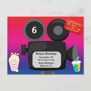 Movie Theme Party Invitation Postcard