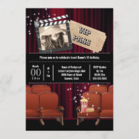 Movie theme photo inside ticket popcorn party