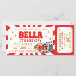 Movie Ticket Birthday Invitation