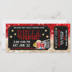 Movie Ticket Birthday Invitation