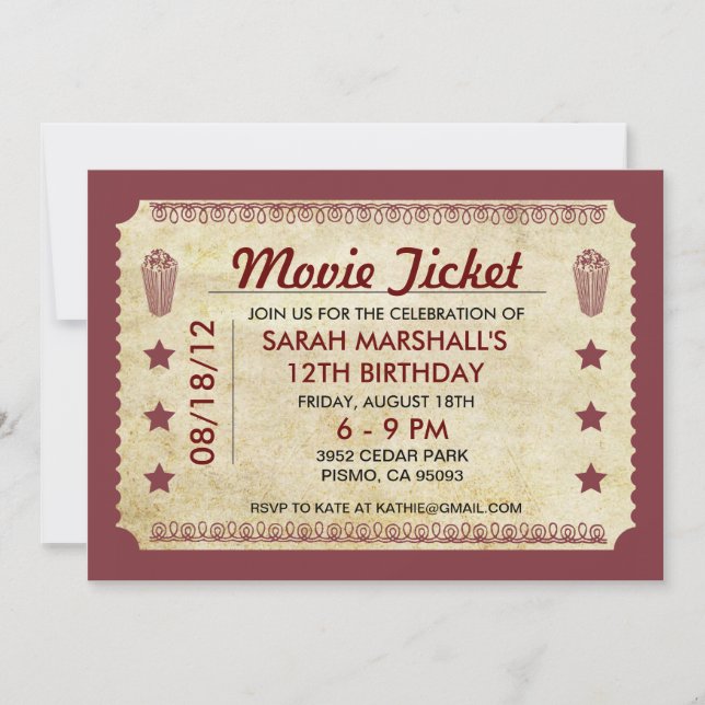 Movie Ticket Invitation (Front)