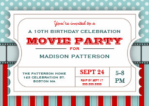 movie ticket invitations announcements zazzle au