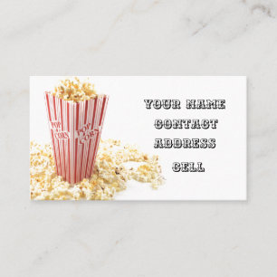 MOVIE TIME POPCORN SNACK BUSINESS CARD
