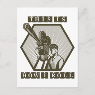 movie tv film camera director postcard