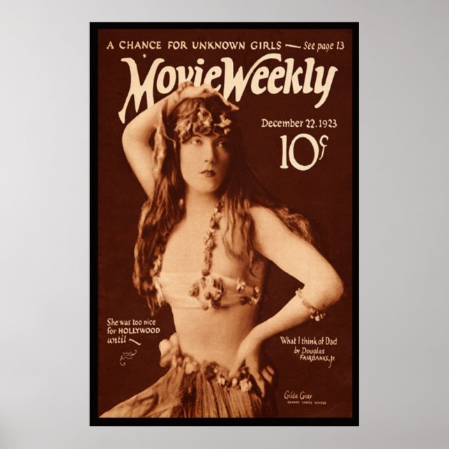 Movie Weekly with Gilda Grey Poster (Front)
