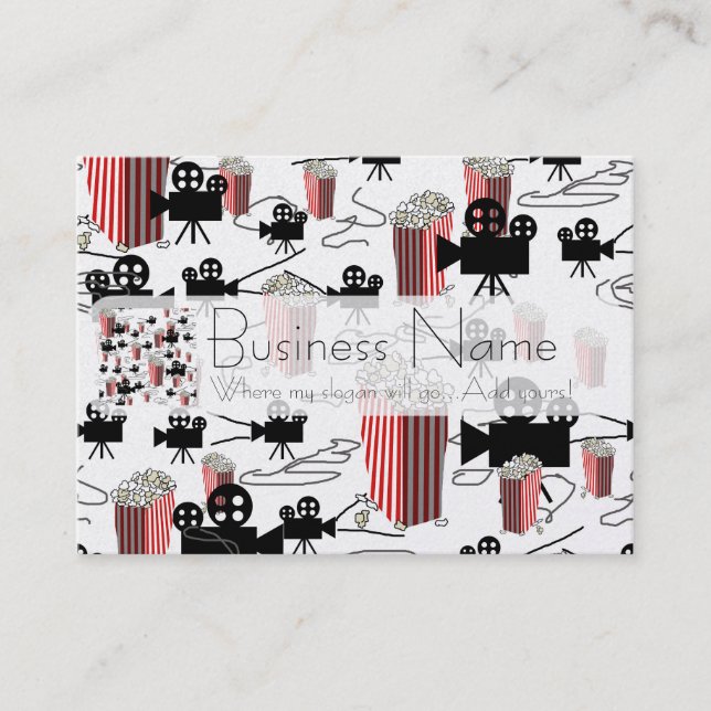 Movie With Popcorn Business Card (Front)