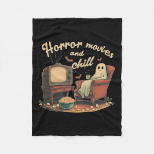 Movies And Chill Ghost Fleece Blanket