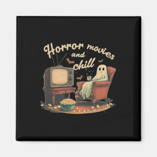 Movies And Chill Ghost  Magnet