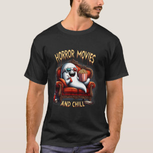 Movies And Chill Spooky Halloween Ghost Movie Love T-Shirt