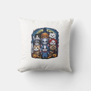 Movies Cute Halloween for Cat Kitty Lovers Long Sl Cushion
