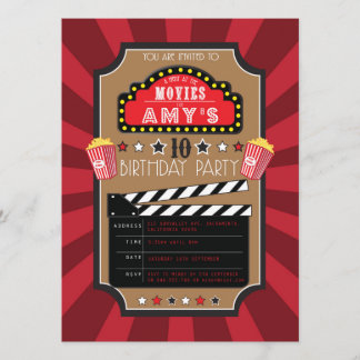 Movies Hollywood Party Invitations