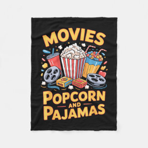 Movies popcorn and pyjamas film food night snack fleece blanket