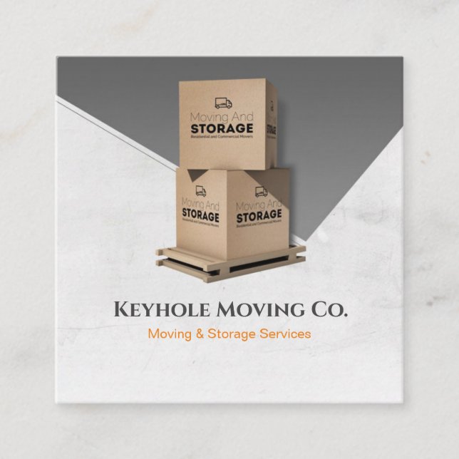Moving and Storage Services Square Business Card (Front)