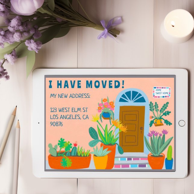 Moving Announcement Address Colourful Front Door  (Creator Uploaded)