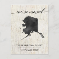 Moving announcement, Alaska state rustic