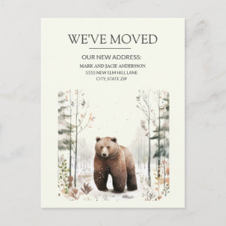 Moving Announcement Bear Mountains Snow Postcard