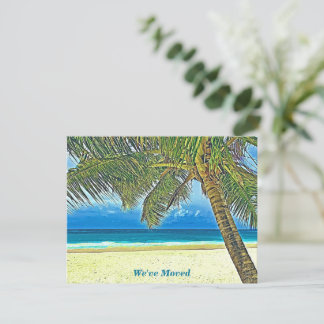 Moving Announcement Beautiful Beach Note Card