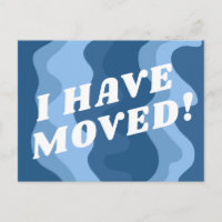 MOVING ANNOUNCEMENT Colourful Stripes Bold Blue