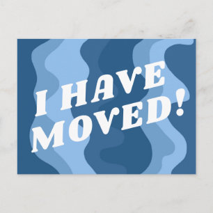 MOVING ANNOUNCEMENT Colourful Wavy Stripes Retro Postcard